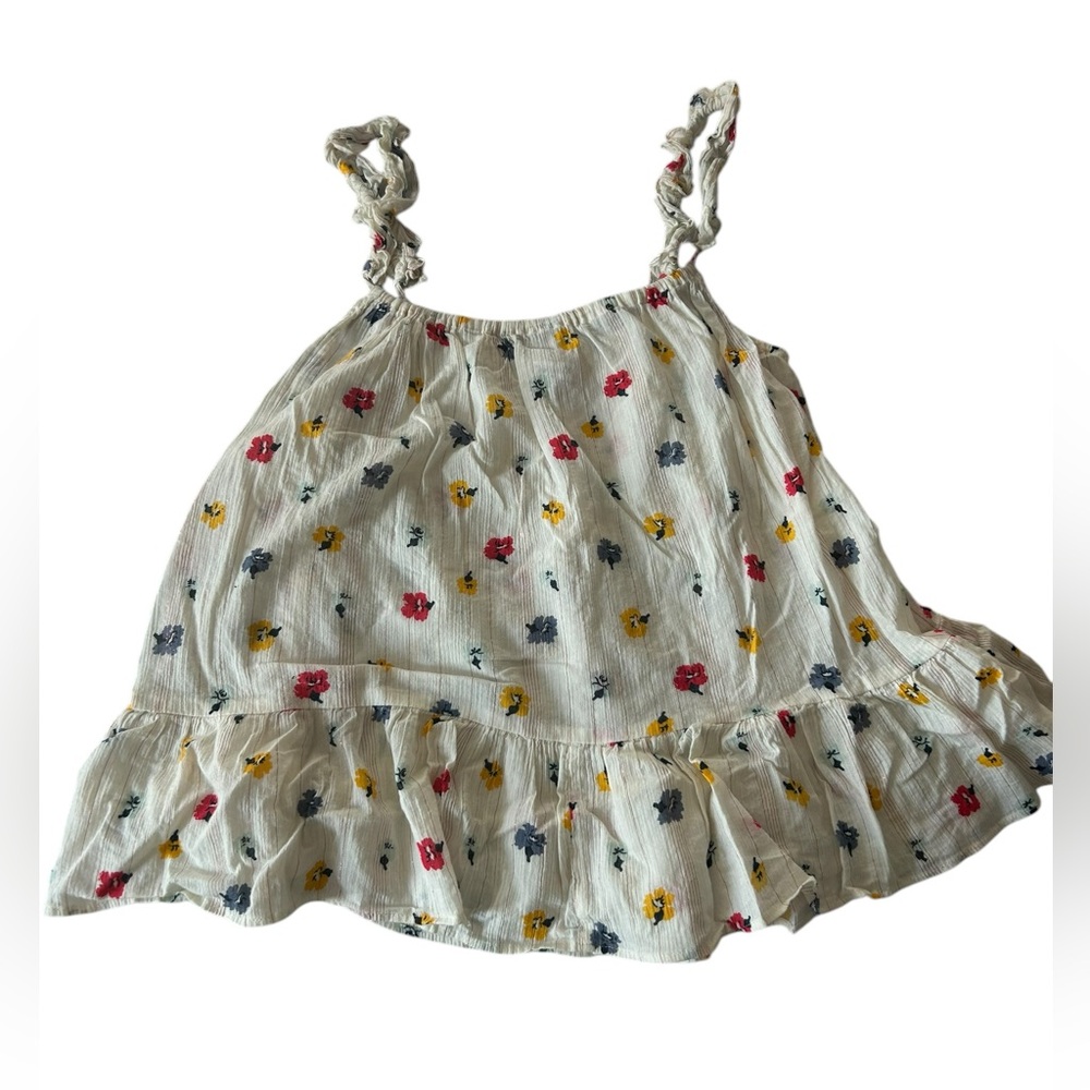 Madewell Ruffle-Strap Cami Top in Metallic-Striped Confetti Floral size 10 - Picture 5 of 13